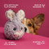 4 Inch Pet Lou Squeaky Rabbit Dog Plush Toy, Stuffing-Free Soft Plush, Durable Bouncy Squeaker Ball, Floats in Water