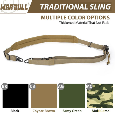 Quick Adjust 2 Point Rifle Sling with HK Hook, Soft Shoulder Pad, Traditional Sling for Rifle, Shotgun, Camera,