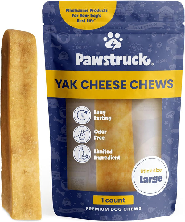 Pawstruck Monster Himalayan Yak Dog Chew (6-7 oz) - Natural Long-Lasting Jumbo Treat for Dogs, Best XL Thick Chew Stick