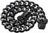 Cuban Black Link Heavy Duty Dog Collar, 10inch-26inch Wide Stainless Steel Luxury ID Name Tag for Dogs