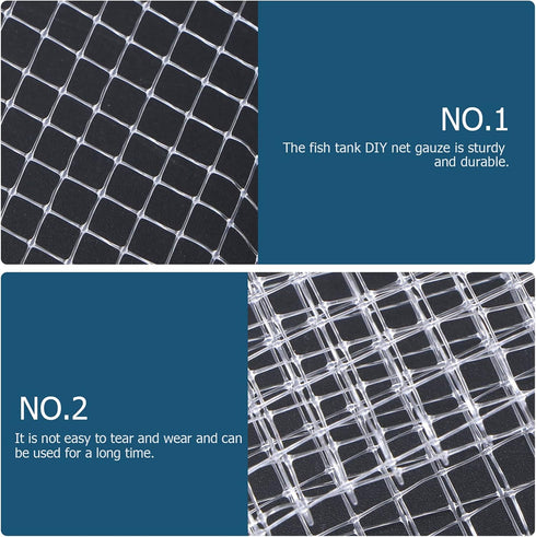 Fish Jumping Net, Clear Mesh Net for Fish Tank Screen Covering (White) Aquarium Mesh Netting