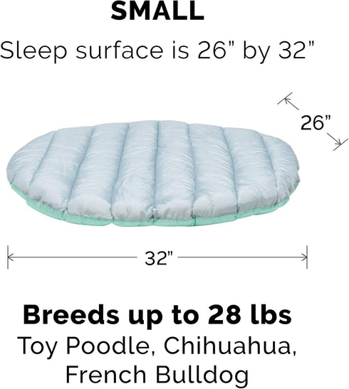 Furhaven Outdoor Travel Dog Bed for Small Dogs, Washable & Foldable with Carry Bag, Aqua/Granite Gray, Small