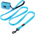 Didog 6FT Reflective Nylon Dog Leash, Durable 1” Wide Walking Pet Lead with Soft Padded Handle & Mesh Dispenser Poop Bag for Small Medium Large Dogs, Blue