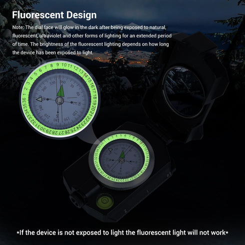 Sportneer Compass Survival Hiking Military Waterproof Lensatic Compass with Inclinometer for Camping
