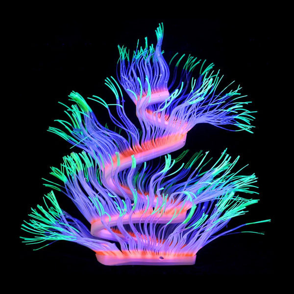 WishLotus Fish Tank Coral Ornaments, Colorful Artificial Soft Silicone Aquarium Decorations