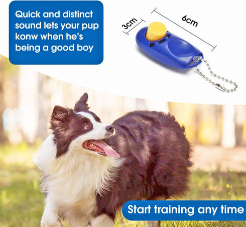 BAAPET Long Dog Training Leash with Clickers - 20 Feet, Blue, for Small, Medium and Large Dogs or Cats