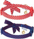 Blueberry Pet 2-Pack Breakaway Cat Collar with Bell & Bowtie, Adjustable Polyester Kitten Collars for Boys & Girls,