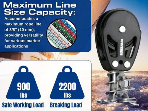 38mm BLUESHARK Aluminum Sailing Blocks Choose Style and Quantity
