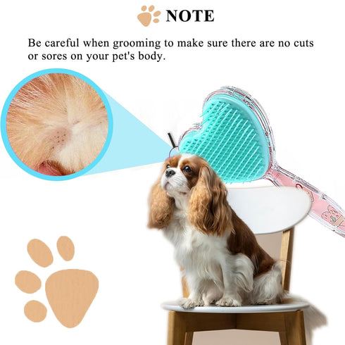Small Dog Brush, Soft Dog Grooming Comb for Shih Tzus, Yorkies, Maltipoos, Maltese, Love Shape Puppy Massaging Pet Hair