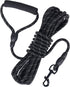 Vivifying Long Dog Leash, 20ft Reflective Training Leash for Outside, Soft Handle for Beach and Swimming (Black)