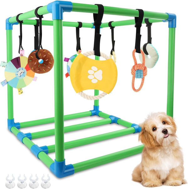 Mellisore Puppy Play Gym with 8 Hanging Interactive Toys & 4 Suction Cups,