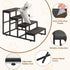 Dog Stairs for High Beds - 4 Steps for Small Medium Dogs, Easy to Walk on Pet Steps for Beds and Cars