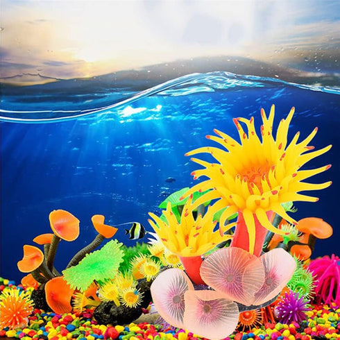 1PCS Artificial Aquarium Plants, Simulation Silicone Aquarium Ornament Artificial Coral Sea Tree Aquarium Fish Tank Landscaping Decoration by Gigicloud