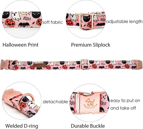 Elegant little tail Dog Collar with Bow - Fall Dog Collar Halloween Pumpkin Bow Girl Boy Pet Collar Soft Dog Bowtie Collars for Small Dogs