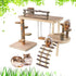 VolksRose Wooden Hamster Playground Platform, Hamster Climbing Toy, Natural Living Climb System, Small