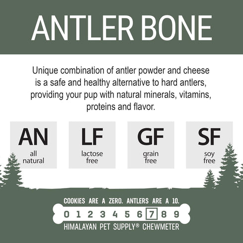 Antler and Himalayan Cheese Dog Chew, Long Lasting, 100% Natural, for Dogs 45 Lbs & Smaller