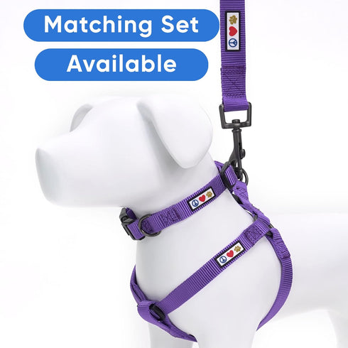 Pawtitas Solid Color Step-in Dog Harness - Large Purple for Puppy & Dog Training & Walking