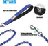 Dog Leash Chew Proof, Chain Leash Anti Chew Dog Leash for Large Dogs Heavy Duty, Indestructible Metal Leash Anti Bite Chain Link with Woven Cord Soft Padded Handle (Blue, 4FT)
