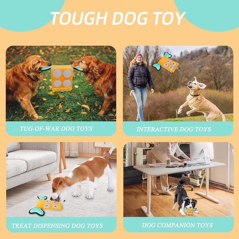 Dog Squeaky Toy - Indestructible Plush and Nylon Fabric Interactive Puzzle Toy for Dogs