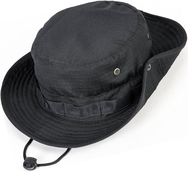Wide Brim Boonie Hat for Men & Women - Camo Bucket Hats for Safari Military Beach