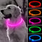 BSEEN Light Up Dog Collar - Rechargeable LED Waterproof Glowing Pet Collar for Night Walking (Pink 70cm)
