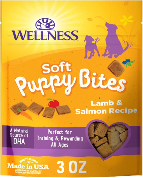 Wellness Soft Puppy Bites Dog Training Treats, Natural, Grain Free, Lamb and