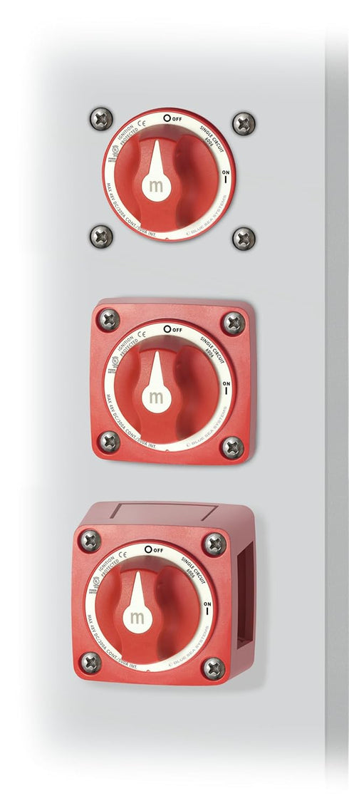 6006 Blue Sea Systems On/Off Battery Isolator Switch With Locking Key, Red, mSeries