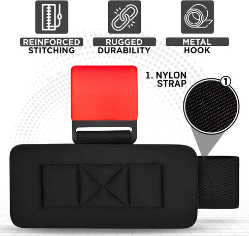 WYOX Weight Lifting Hooks for Men & Women (Pair) – Heavy Duty Wrist Support Straps with Hooks for Deadlifts, Pull Ups,