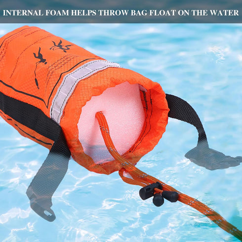 Water Rescue Throw Bag with 70ft Rope and 2 Emergency Whistles for Kayaking, Boating, Fishing