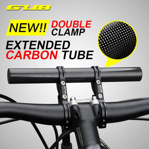 GUB 31.8MM Double Clamp Carbon Fiber Super Long Bike Handlebar Extender Mount Bracket Stand