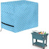 Noprintge Dots Print Blue Waterproof Rolling Cooler Cart Cover Fits Most Patio Ice