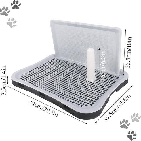 Dmnnlp 20"x15.5"x1.4" Indoor Dog Potty Tray with Splash Guard, Pee Pad Holder for Puppies & Small Dogs, Waterproof