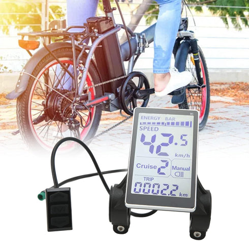 Pissente Ebike Speedometer LCD Control Panel, Electric Bike Meter Data Display Cycling Accessories
