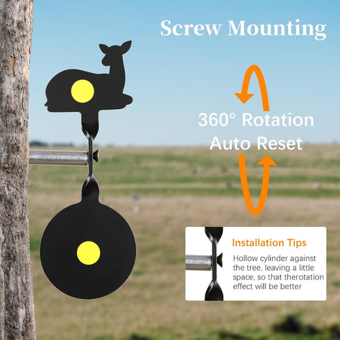 4 Reset, 3mm Pcs BB Gun Targets, Steel Spinning Shooting Targets, Animal Silhouette, Auto Pellet Airsoft Shooting