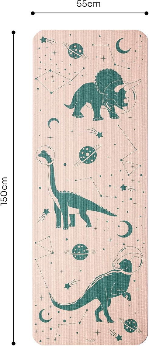 Myga Silk Print Kids Yoga Mat,Non-Slip Yoga Mat for Childrens Exercise, Fitness, Yoga and Mindfulness Lightweight, Easy