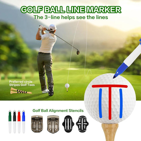 Nvobghdi 30Pcs Counter, Golf Accessories Kit with Towel, Club Brush & Groove Cleaner, Golf Balls, Tees, Score Ball Line