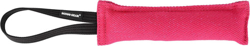 Dingo Gear Tug Toy for Dog Training Agility Tug of War, French Linen Dog Bumper with one Handle, Dog Bite Pillow for Aggressive Chewers 11" pink S00309