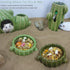 2 Packs Hamster Food Bowl - Cactus Ceramic Feeding Dish for Small Animals (Green+Dark Green)