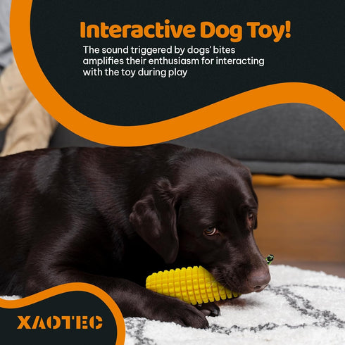 Indestructible Dog Chew Toys, Squeak & Non-Squeak, Interactive Teeth Cleaning Toys for Aggressive Chewers