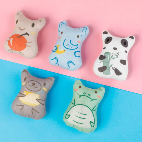 Dorakitten Catnip Toys for Indoor Cats - 5PCS Plush Chew Toys Teething Interactive Catnip Filled
