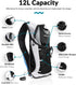 Water Buffalo Hydration Backpack - Lightweight Pack with 2L Water Bladder for Hiking, Running, Biking, Raves
