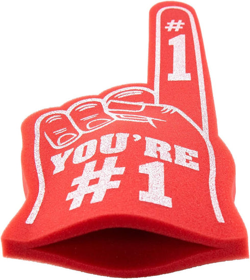 Giant 18 Inch Foam Finger - You're Number 1 Hand for Cheerleading, Sports Events, Vibrant Celebration Colors