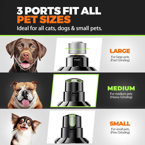 4 3 3-Speed, Trimmers, Whisper Quiet Dog Nail Grinder with LED Lights, Safe & Stress-Free for Sensitive Dogs Cats