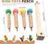 Chihutown Rotating Bird Stand Perch Toy, Natural Wood Spinning Parakeet Toy, Fun Wheel Parrot Toys for Parrot, Bird