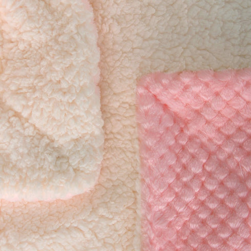 DW Plush Fleece Receiving Blanket for Pet, Dog, Cat - Baby Pink, Warm & Soft, Travel, Outdoor, Couch, Sofa (24" x 32")