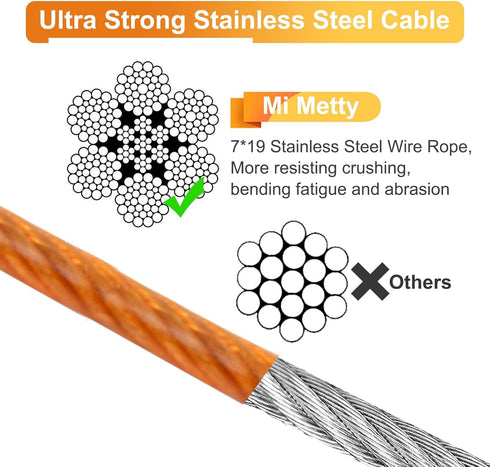 Tie Out Cable for Dogs, 20/50/30/100FT Heavy Duty Chew Proof Leads for Large Dogs Up to 250lbs