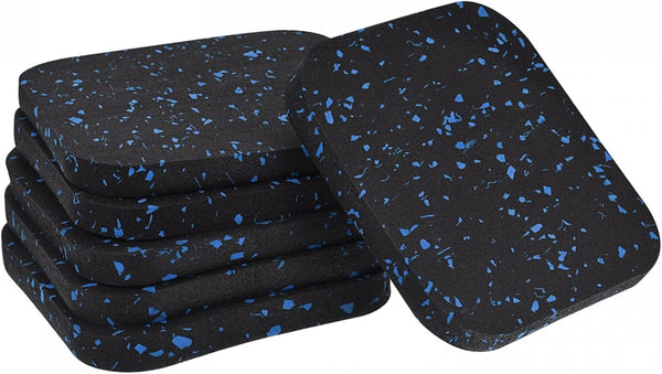 uxcell Treadmill Mat, 3.9"x3.9" Exercise Equipment Mat for Floor Protection, Sound Reduction, Black Blue, 6 Pcs