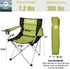 VILLEY Camping Chairs, Padded Folding Chair, Outdoor Portable High Camp Chair, Foldable Outside Arm Chair with Cup
