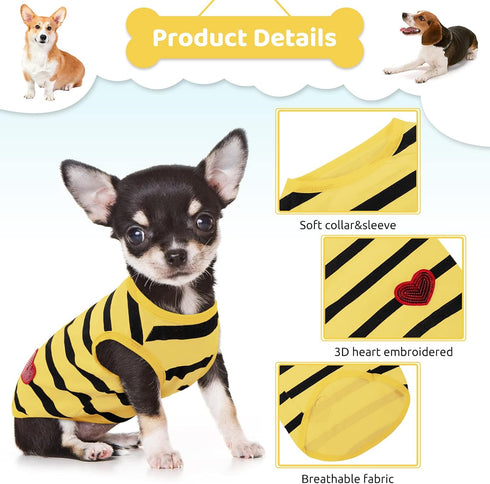 Pet Dog Striped T-Shirt - Cotton Vest for Small and Medium Dogs, Spring Summer Apparel