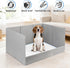 Dmnnlp 32.3"x22"x15.7" 6 Potty(Gray2) Dog Pee Pad Holder with High Walls, No-Splash Indoor Dog Potty Box with Clamps